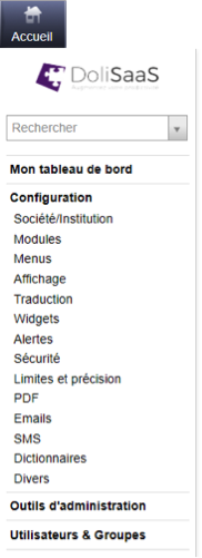 dolisaas configuration societe